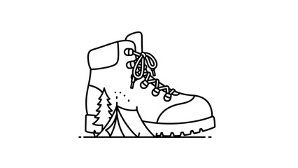 Detailed hiking boot with laces.