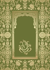 Obraz premium Ganesha, wedding card, royal Rajasthan, India 