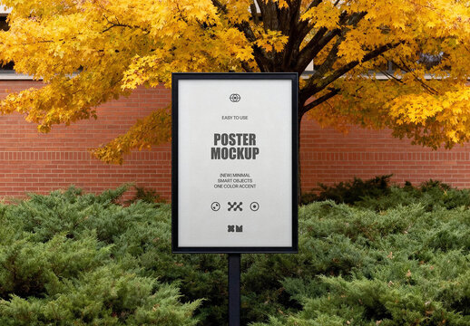 Autumn Freestanding Framed Poster Mockup