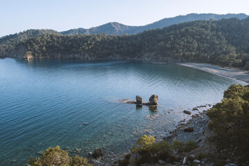 scenic bay by evening