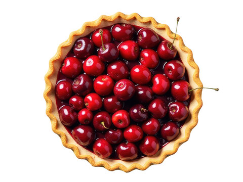 A slice of cherry pie with a close-up view, perfect for food and dessert photography