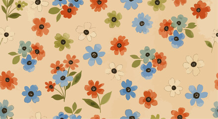 Fototapeta premium Abstract motley seamless pattern. Abstract motley vector seamless pattern with manycolored ornate circles