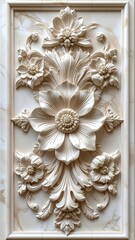 Floral Wood Carving - Intricate Design and Artistic Craftsmanship.