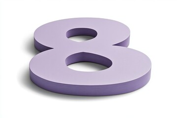 Elegant Pale Violet Number Eight as a Decorative Font Element for Celebrations and Invitations