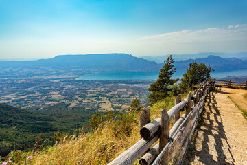 Bourget Lake, France seen from Mont Revard