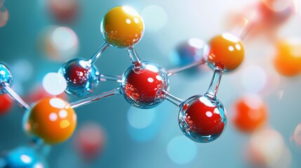 Modern abstract chemistry molecule structure on clean background