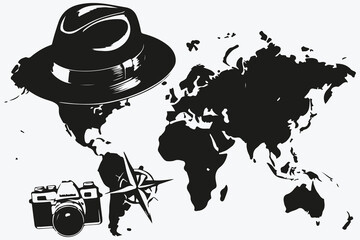 travel adventure set sketch illustration vector