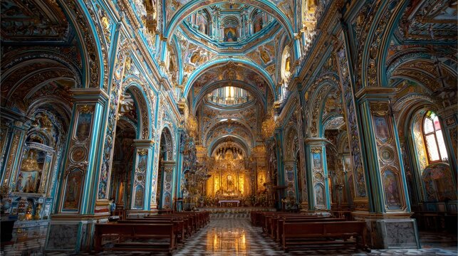 Ornate church interior baroque architecture
