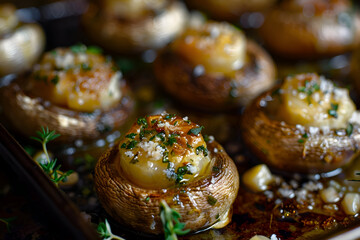 Delicious roasted garlic stuffed mushrooms for culinary delights and entertaining