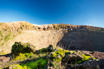 Mount Vesuvius, Italy. Hike view in winter
