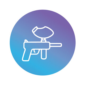 paintball competition gear, markers icon vector design 
