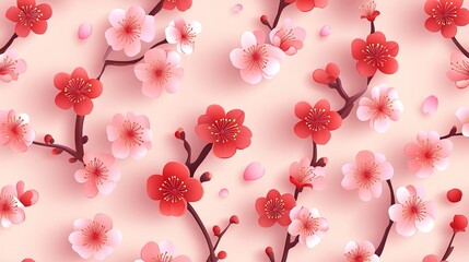 Fototapeta premium Delicate Floral Pattern in Soft Colors with Intricate Details for Elegant Background Design
