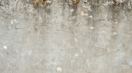 Cracked and weathered concrete wall with peeling paint