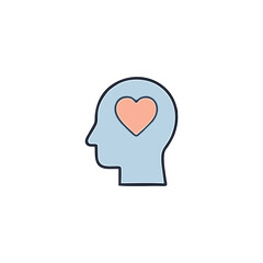 Head with Heart Icon &ndash; Mental Care & Emotional Balance