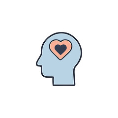 Head with Heart Icon &ndash; Mental Wellbeing & Emotional Health