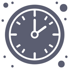Minimalist clock face icon indicating the passage of time and punctuality
