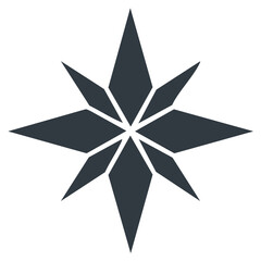Obraz premium Clean modern dark gray geometric star icon with radiating points a minimalist symbol