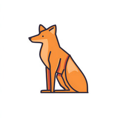 Obraz premium Fox Sitting in Flat Design