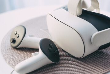 Virtual reality VR glasses on the table