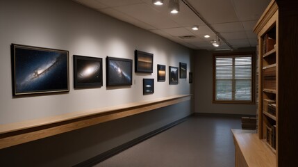 Modern Art Gallery Featuring Astronomical Observations and Contemporary Exhibition Space
