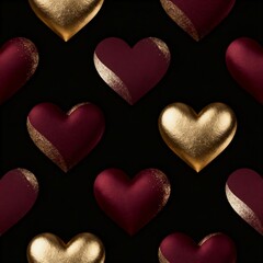 Fototapeta premium Luxury Dark Valentine Seamless Pattern
