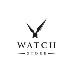 Abstract logo design for premium and luxury vintage watches. Logo for business, watch shop and brand.
