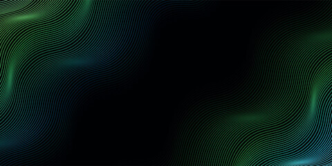 Fototapeta premium Premium flowing wave lines on a black background. luxury design