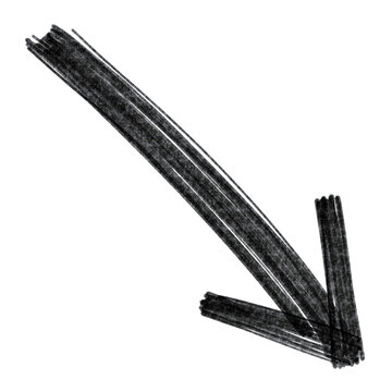 Gray wooden broken arrow isolated on transparent background