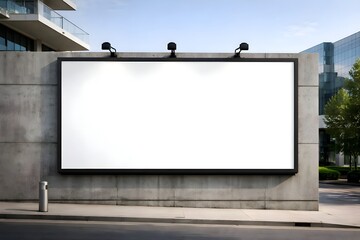 Fototapeta premium Horizontal Blank Billboard Mockup on Concrete Wall