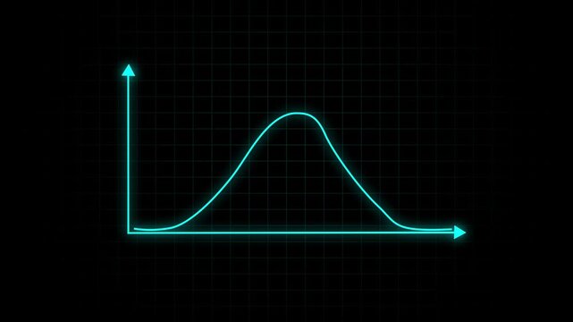 Curved line chart and growing data. Financial infographic element on black screen. business growth, financial performance, data analytics and market trend.