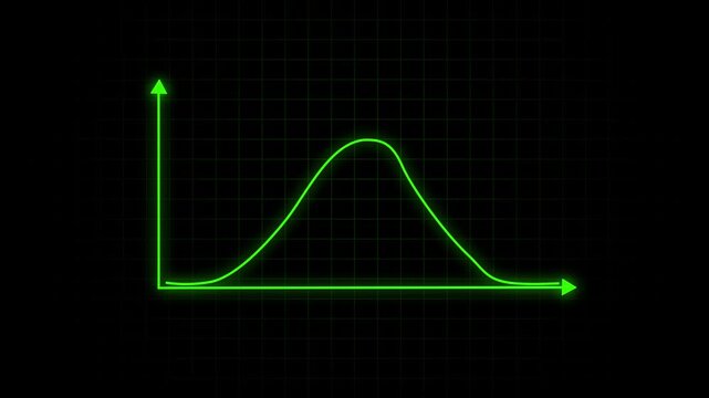 Curved line chart and growing data. Financial infographic element on black screen. business growth, financial performance, data analytics and market trend.