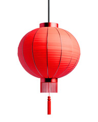 Obraz premium Bright red Chinese lanterns hanging gracefully isolated