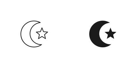 Fototapeta premium Crescent Moon and Star Symbols