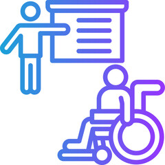Obraz premium Inclusive Education line gradient icon
