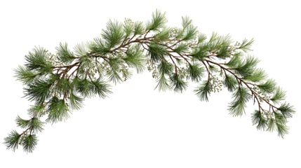 Serene Winter Pine Garland with Snow and Holiday Decorations