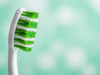 Fresh Green Toothbrush Head for Oral Hygiene and Dental Care