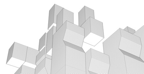 Fototapeta premium abstract modular architecture 3d rendering 