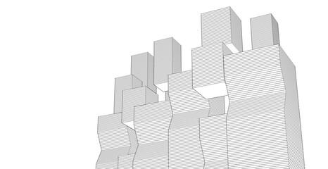 Fototapeta premium abstract modular architecture 3d rendering 