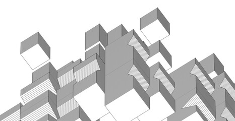 Fototapeta premium abstract modular architecture 3d rendering 