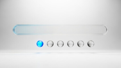 A modern loading bar with a blue progress indicator on a clean white background