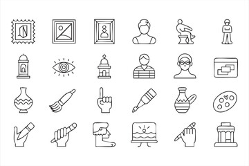 Art Exhibition Icon Collection for Gallery Marketing, Web Templates