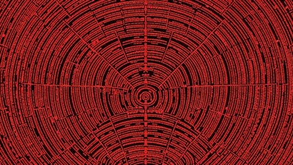 Concentric Red Circles Abstract Pattern Background.