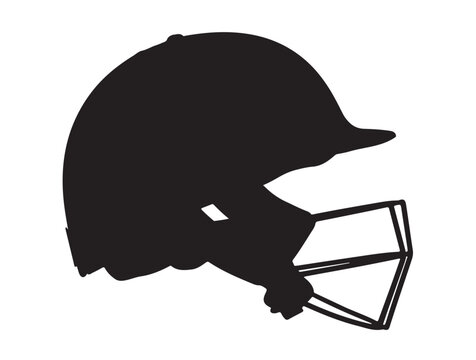 Ventilated Wicket-Keeper Helmet in silhouette white background. 