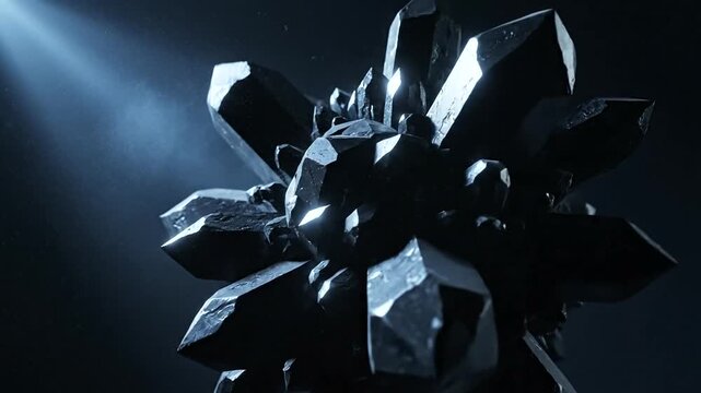 Dark Metallic Object with Sharp Edges.