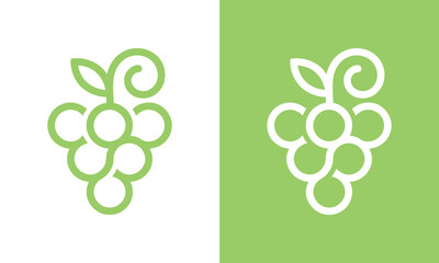 Obraz premium Grape fruit logo design template illustration. Simple modern grape concept vector design icon graphic symbol