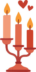 Stylized Candelabra with Hearts