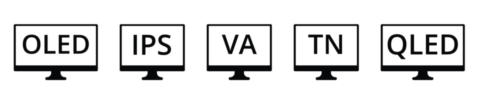 Comparison of display technologies: oled ips va tn qled screens.