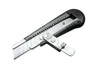 Retractable utility knife with extended blade and adjustable lock