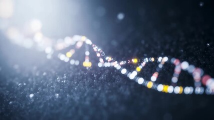 Dna helix genetics biotechnology molecular science medicine genome molecule strand binary code data technology abstract glowing