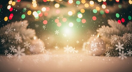 Christmas tree with ornaments and lights. The festive concept of holiday cheer and celebration.